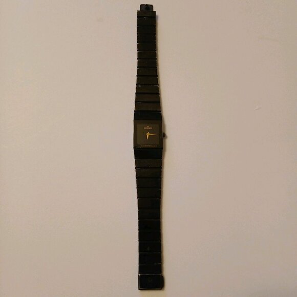 Movado Women's Black Tank Swiss Quartz Watch Water Resistant 84.C1.310.2A - Picture 1 of 16
